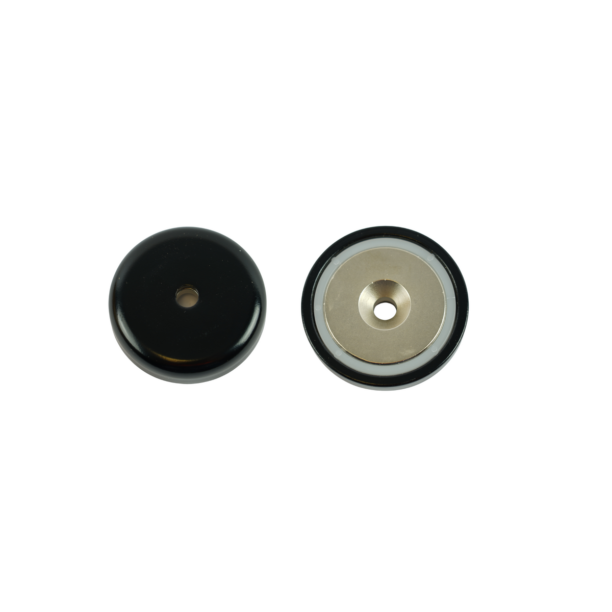 Black Neodymium Pot Magnet - NdFeB Shallow Pot Magnets, Various Sizes available. , Ø48x11mm Magnet , Eclipse Magnetics Ltd