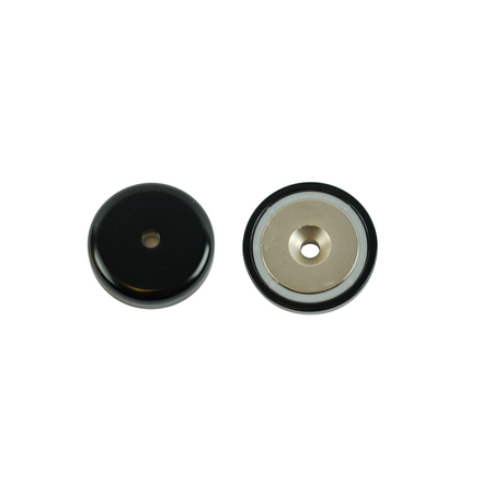 Black Neodymium Pot Magnet - NdFeB Shallow Pot Magnets, Various Sizes available. , Ø48x11mm Magnet , Eclipse Magnetics Ltd