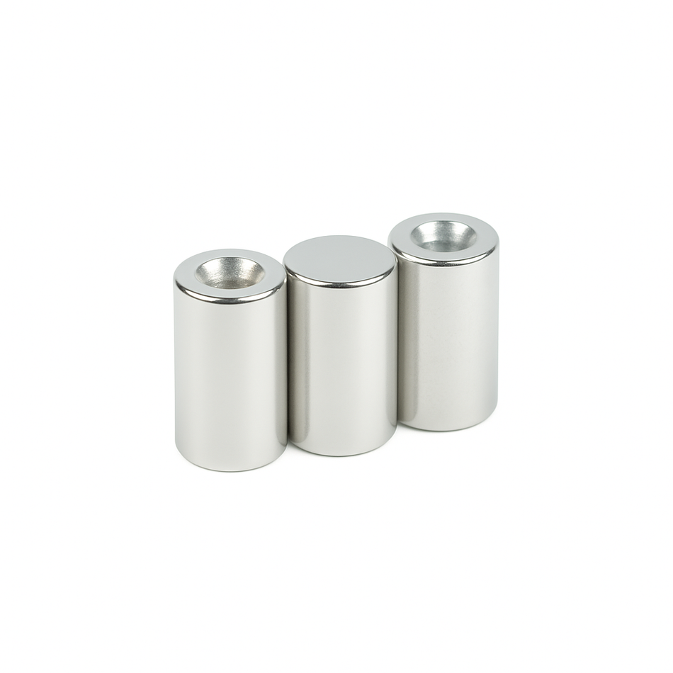 Neodymium Shallow Pot Magnets with Internal Thread – High Strength N35 , 6mm Magnet , Eclipse Magnetics Ltd