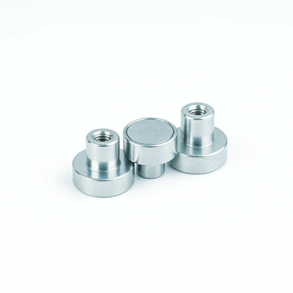 Neodymium Shallow Pot Magnets with Internal Thread – High Strength N35 , 16mm Magnet , Eclipse Magnetics Ltd