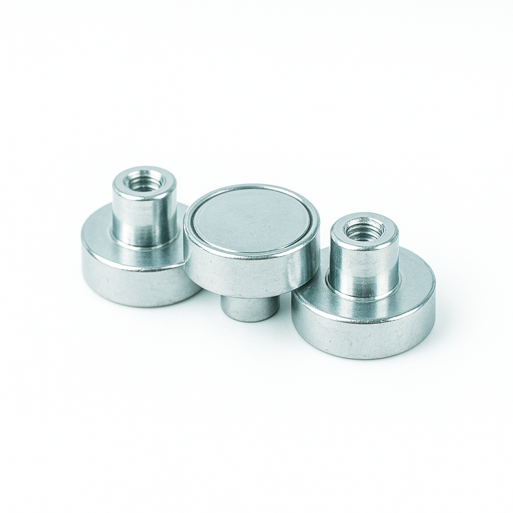 Neodymium Shallow Pot Magnets with Internal Thread – High Strength N35 , 20mm Magnet , Eclipse Magnetics Ltd